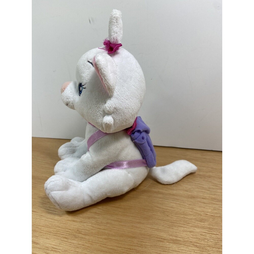 Disney Store Aristocats Back pack Marie White Kitten Cat Beanie Beanbag Plush - Picture 2 of 5